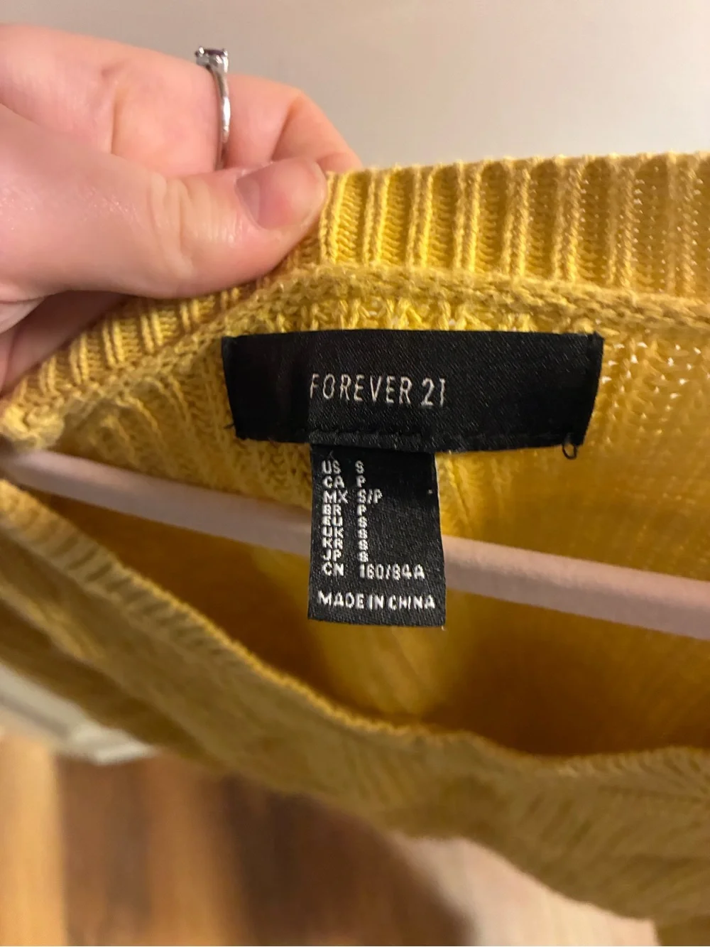 Yellow V-Neck Cropped Knit Sweater Forever 21